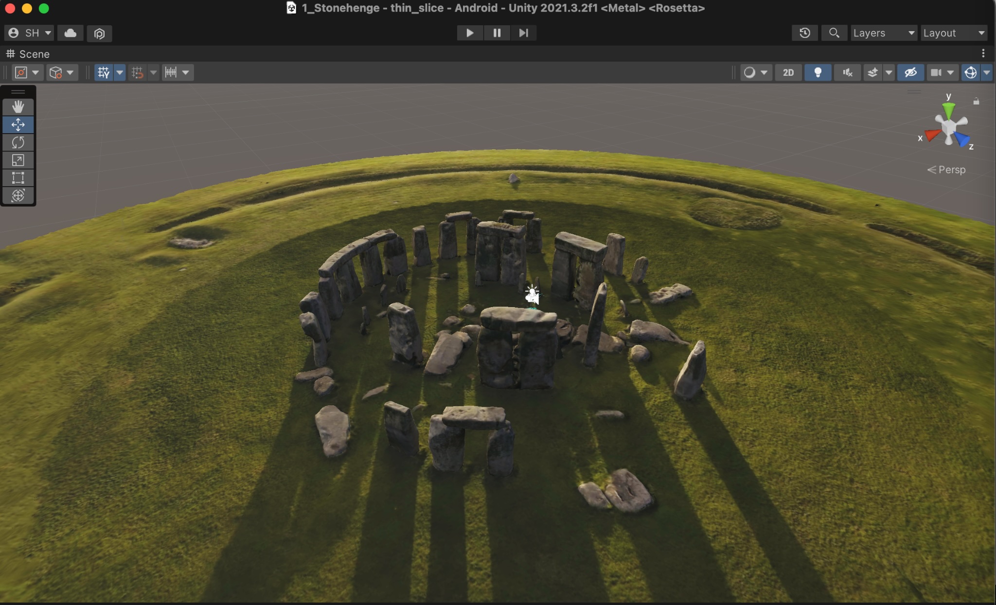 Unity screenshot with Stonehenge